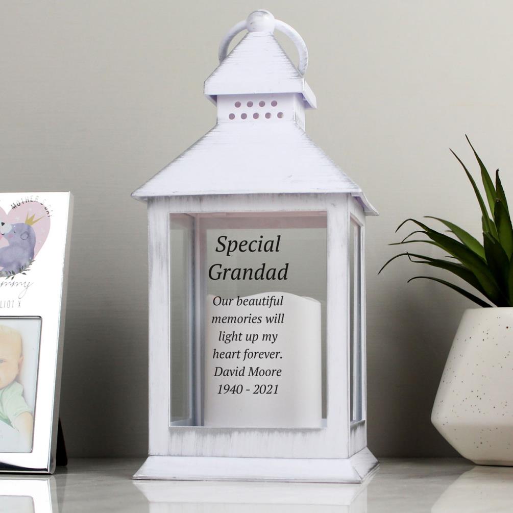 Personalised Memorial White Lantern Extra Image 2